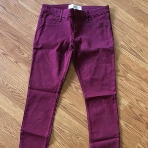 Girls Hollister Super Skinny Maroon Pants